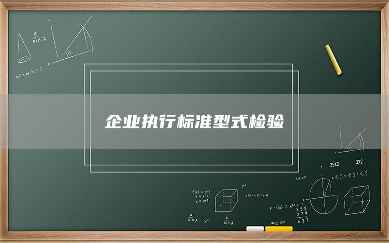 企業(yè)執(zhí)行標(biāo)準(zhǔn)型式檢驗(yàn)
